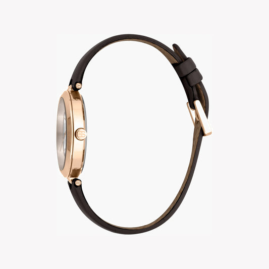 ESPRIT Women's Watch with Rose Gold Stainless Steel Case and Black Leather Band-i-Watch-2