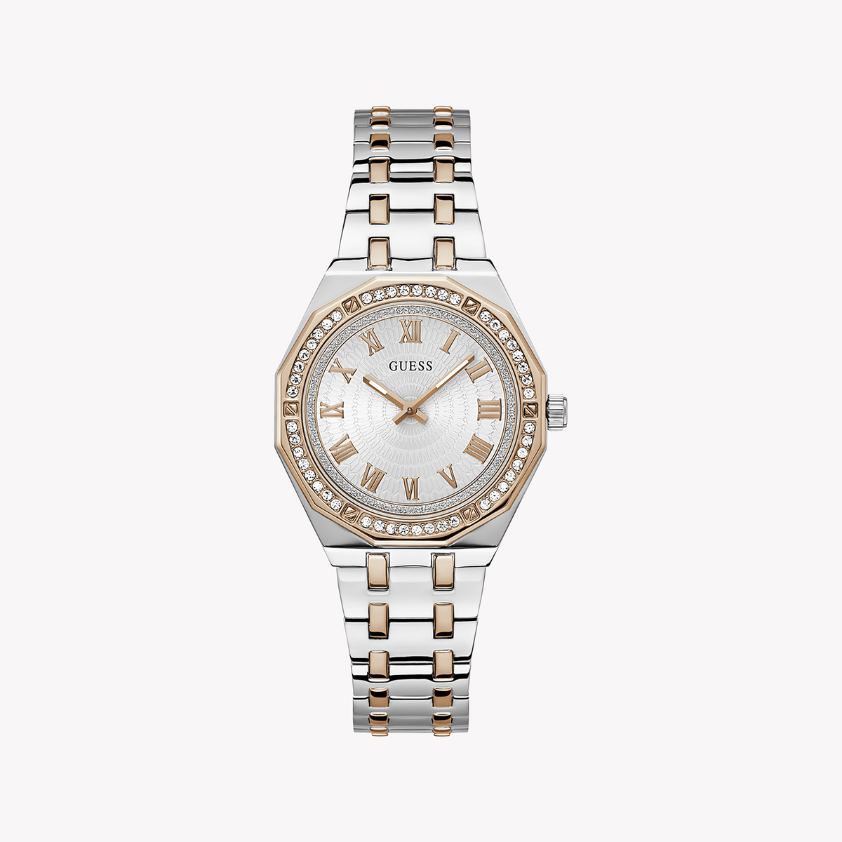 GUESS GW0770L5 - ELEGANTLY SUSTAINABLE - STUNNING SILVER & ROSE GOLD WOMEN'S TIMEPIECE