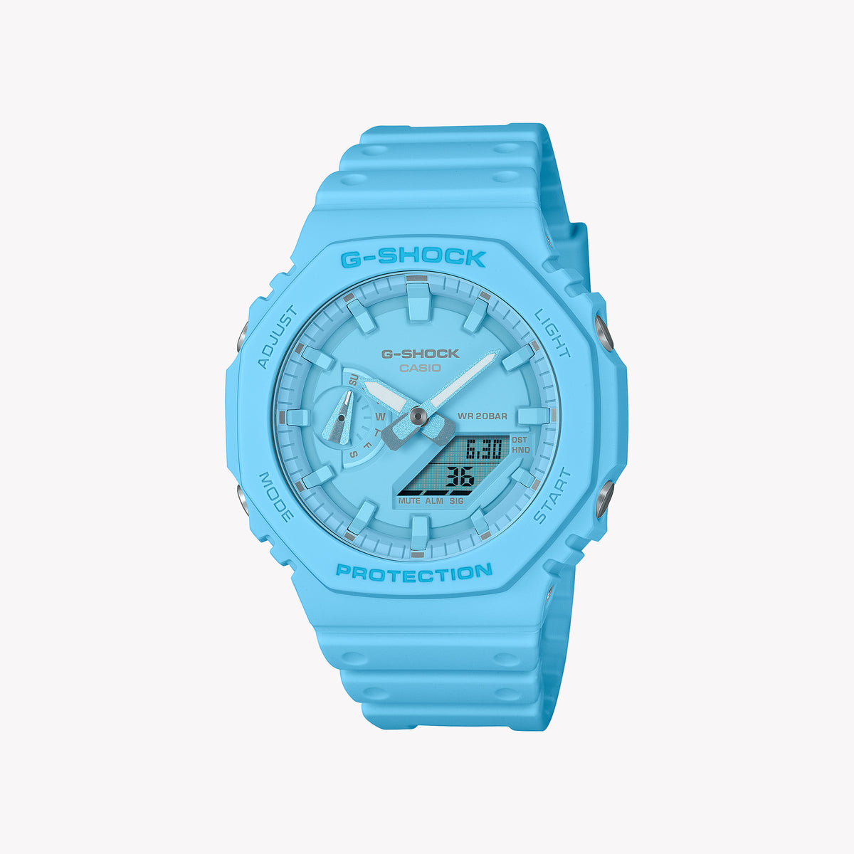 CASIO G-SHOCK GA-2100-2A2ER - DYNAMIC ADVENTURER SERIES Unisex Watch with blue resin band and robust functionality.