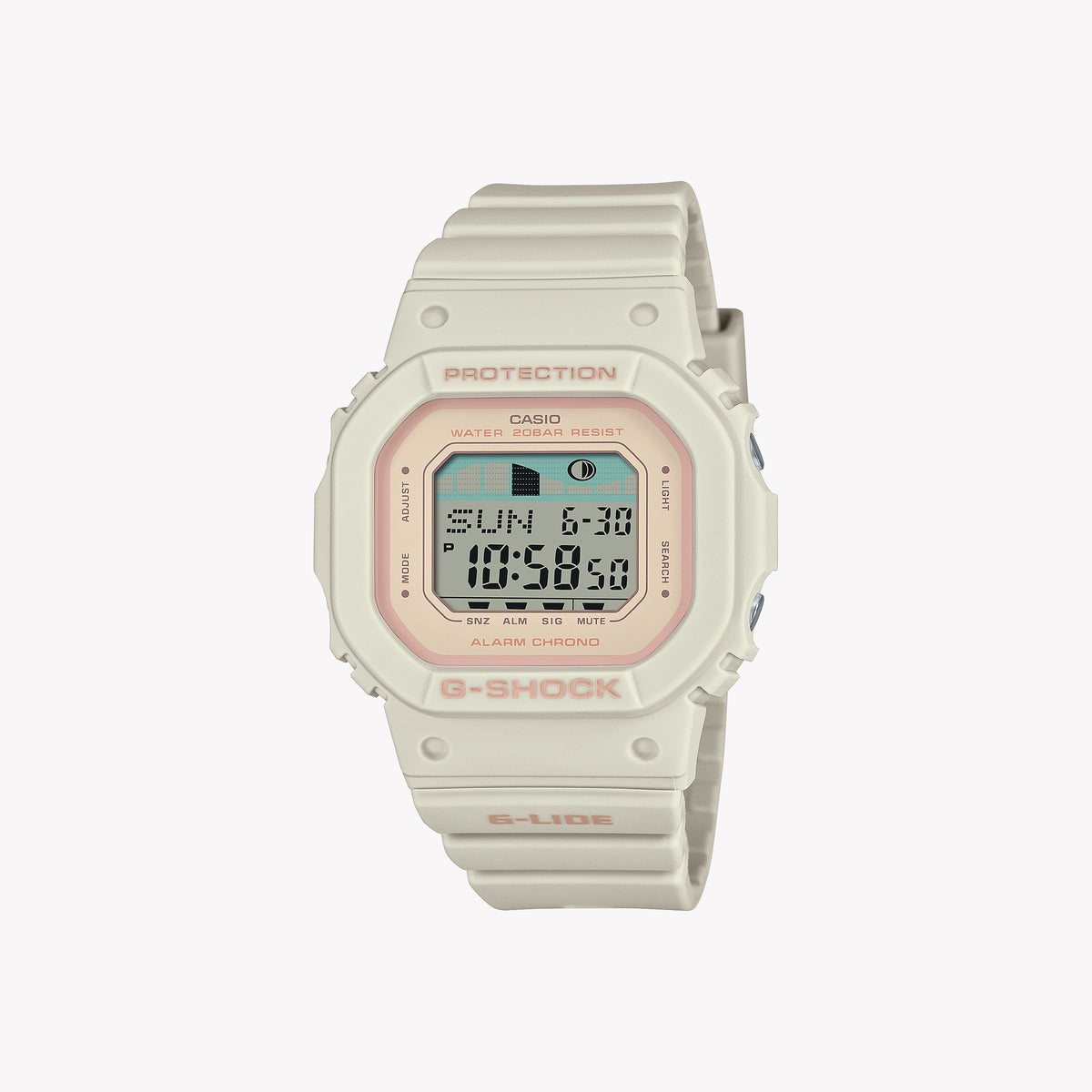 G-Shock Women's Watch with Off-White Resin Case and Off-White Resin Band