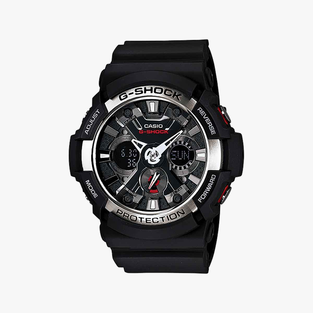 CASIO G-SHOCK GA-200-1A BOLD ADVENTURER - MEN'S SPORTY BLACK TIMEPIECE