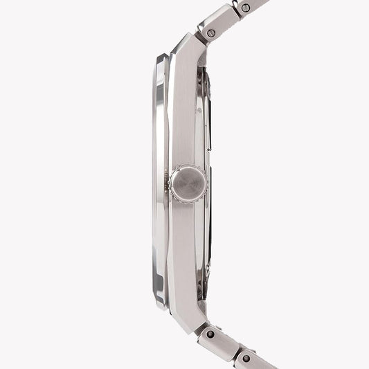 Seiko SUR557P1 Men's Quartz Watch, Silver Steel, Black Dial-i-Watch-2