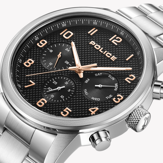 POLICE PEWJF2228203 - TIMELESS ELEGANCE MEN'S WATCH WITH SLEEK BLACK DIAL & STAINLESS STEEL BAND-i-Watch-2