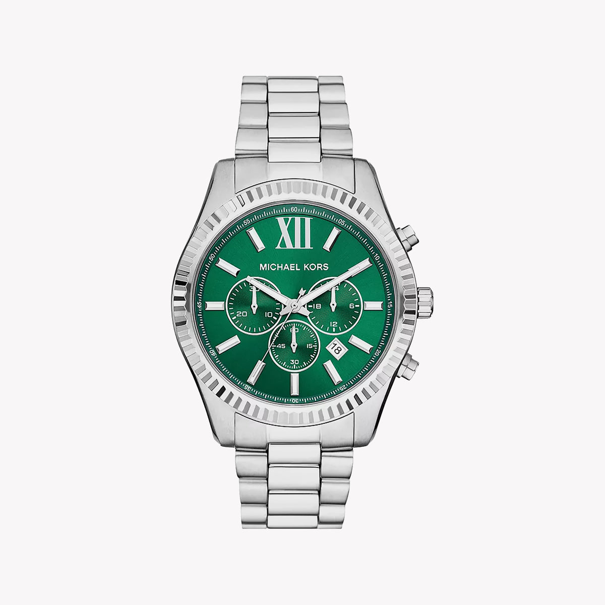 MICHAEL KORS MK9152 - ADVENTUROUS STYLE WITH GREEN DIAL & SILVER BAND Men's Watch