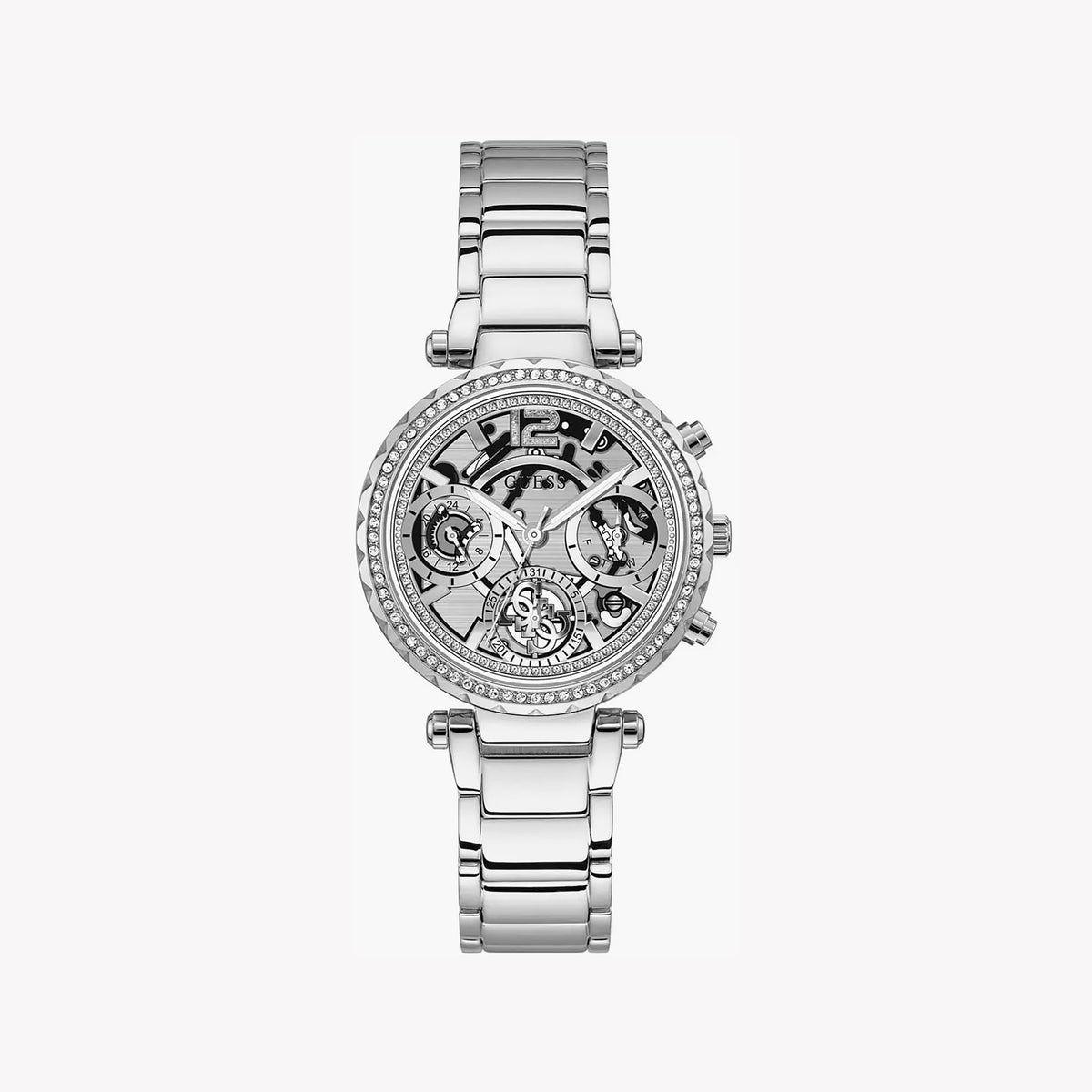 GUESS GW0403L1 - TIMELESS GLAMOUR: STYLISH SILVER WOMEN'S WATCH WITH CRYSTAL DIAL