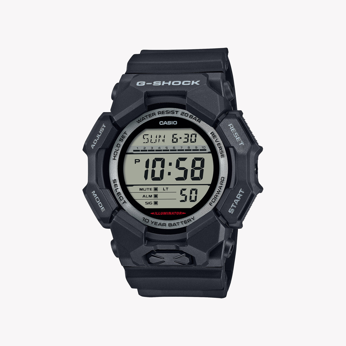 CASIO G-SHOCK GD-010-1ER ADVENTURE-READY - RUGGED DIGITAL MEN'S WATCH WITH BLACK BAND