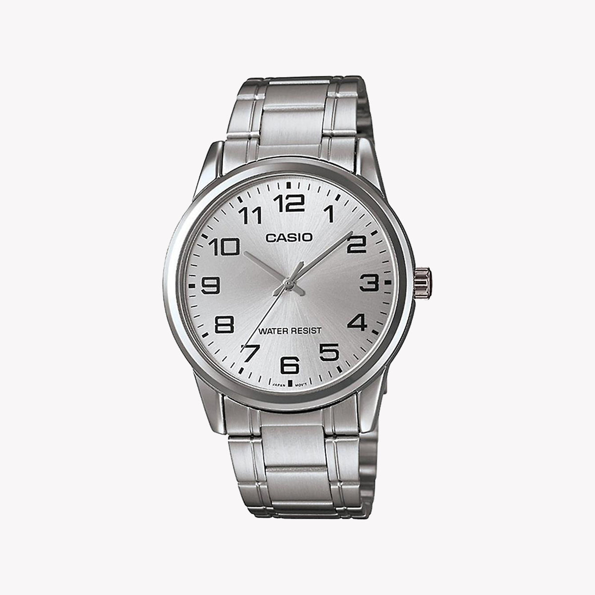 MTP-V001D-7BUDF - TIMELESS ELEGANCE: UNISEX CLASSIC SILVER STAINLESS STEEL WATCH
