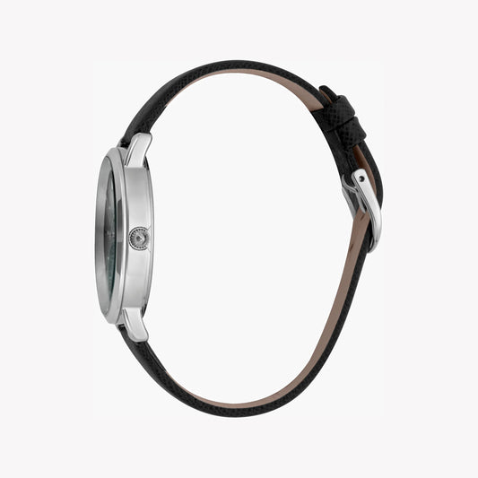 JUST CAVALLI Women's Watch with Silver Stainless Steel Case and Black Leather Band-i-Watch-2