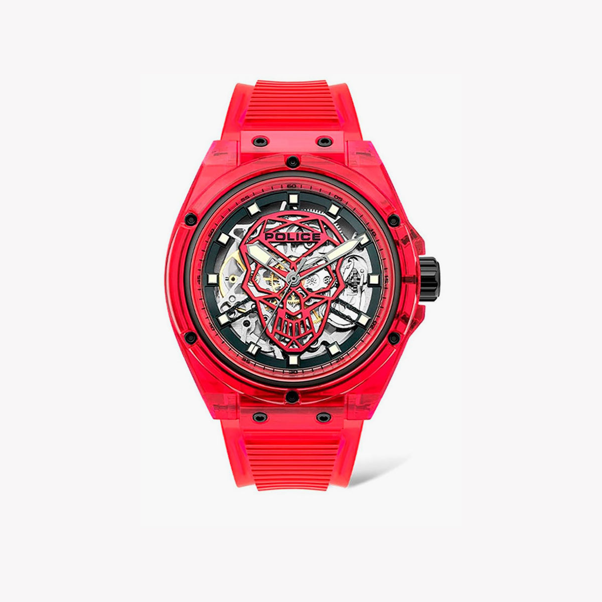 POLICE PL15924JPR.16P BOLD VIBRANCE - MEN'S RED PLASTIC WATCH WITH MULTICOLOR DIAL