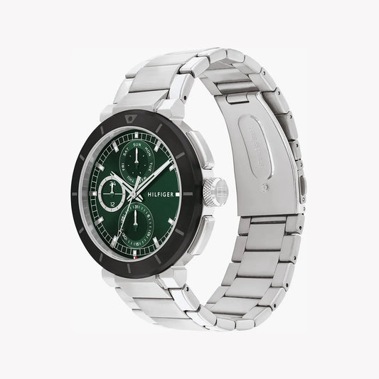 TOMMY HILFIGER 1691634 MODERN EDGE - BOLD BLACK & GREEN MEN'S WATCH with Stainless Steel Band-i-Watch-2
