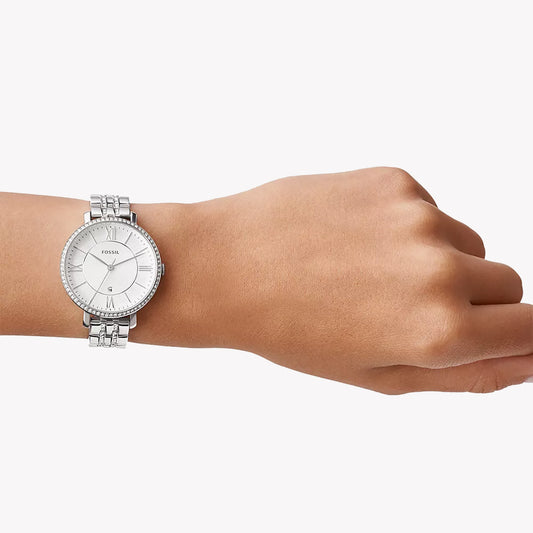 FOSSIL ES3545 SILVER ELEGANCE - MODERN WOMEN'S WATCH WITH STAINLESS STEEL STRAP & DAY-DATE FUNCTION-i-Watch-2