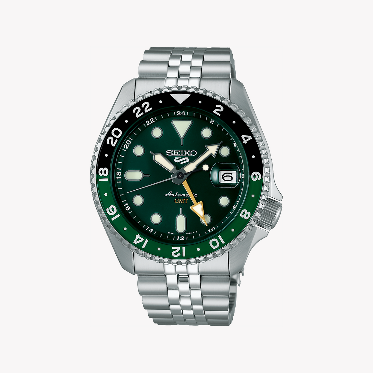 SEIKO 5 SSK035K1 Automatic Watch for Men, Green Dial, Steel Band-i-Watch