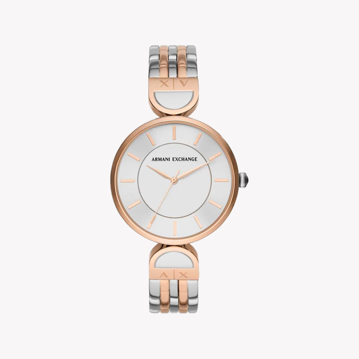 ARMANI EXCHANGE AX5383 - ELEGANT SILVER-ROSE GOLD WOMEN'S TIMEPIECE WITH MINIMALIST CHARM