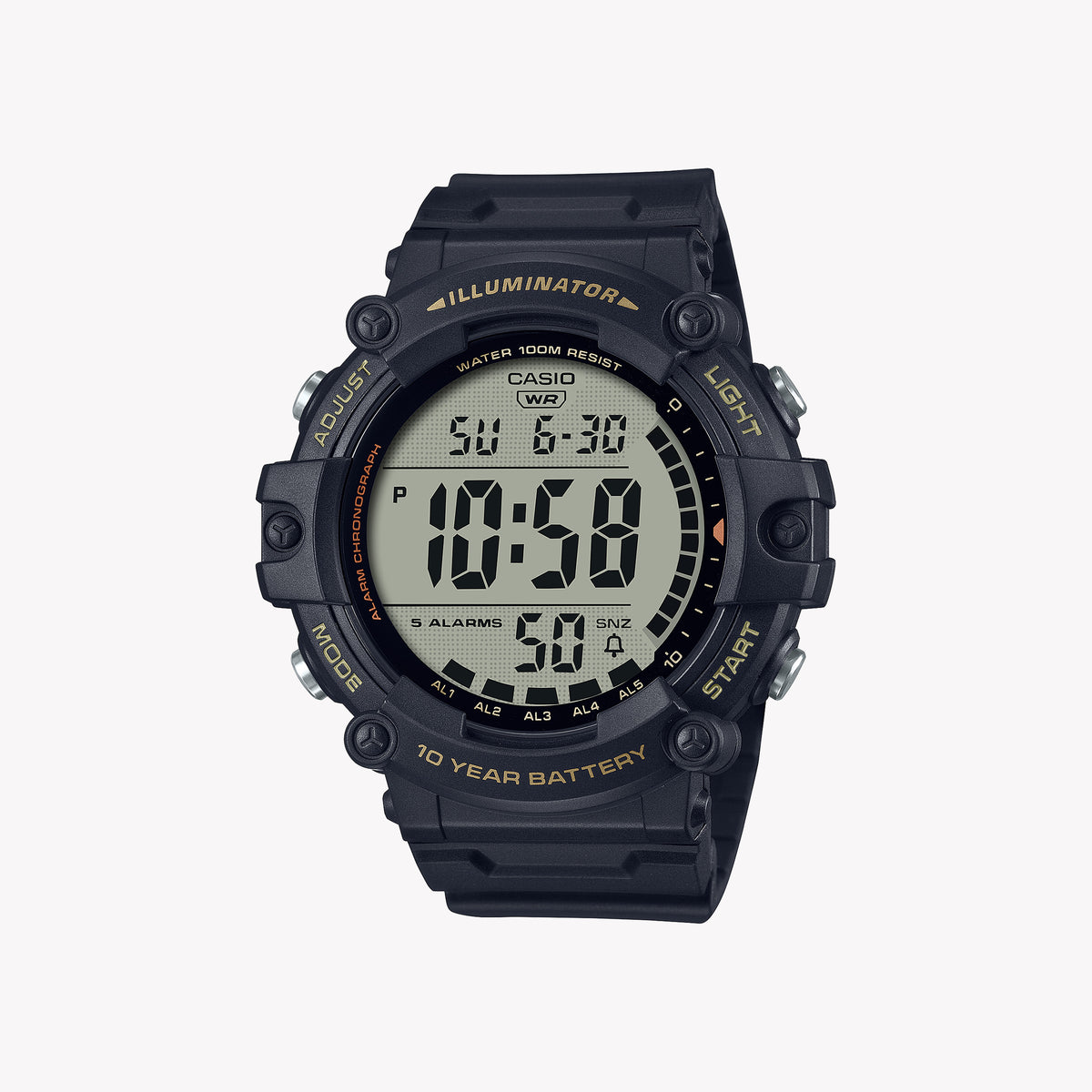 CASIO AE-1500WHX-1AV DYNAMIC PERFORMANCE - VERSATILE MEN'S DIGITAL WATCH WITH BLACK RESIN BAND
