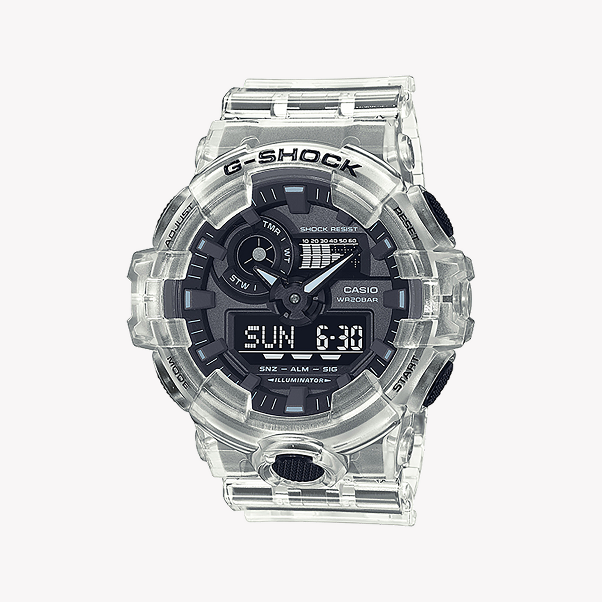 CASIO G-SHOCK GA-700SKE-7ADR - BOLD ADVENTURER MEN'S WATCH WITH WHITE RESIN BAND & DIGITAL DIAL