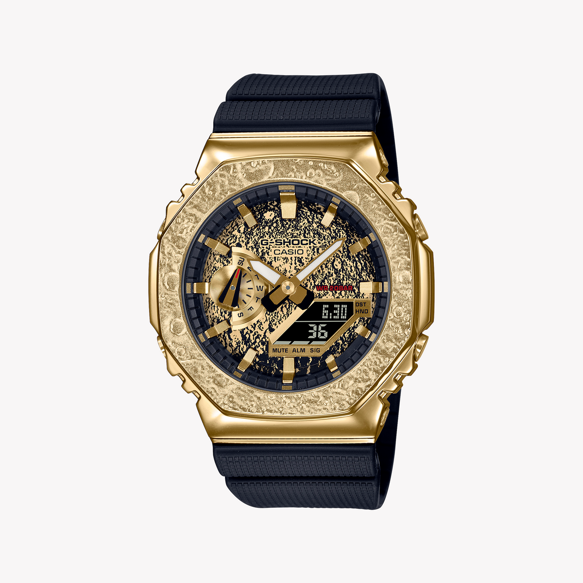 CASIO G-SHOCK GM-2100MG-1ADR OAK - GOLDEN EDGE MEN'S WATCH with Black Resin Band & Dual LED Light