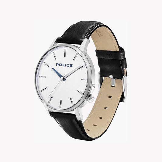 POLICE PL-15923JS_04 TIMELESS ELEGANCE - MEN'S SILVER QUARTZ WATCH WITH BLACK LEATHER STRAP-i-Watch-2