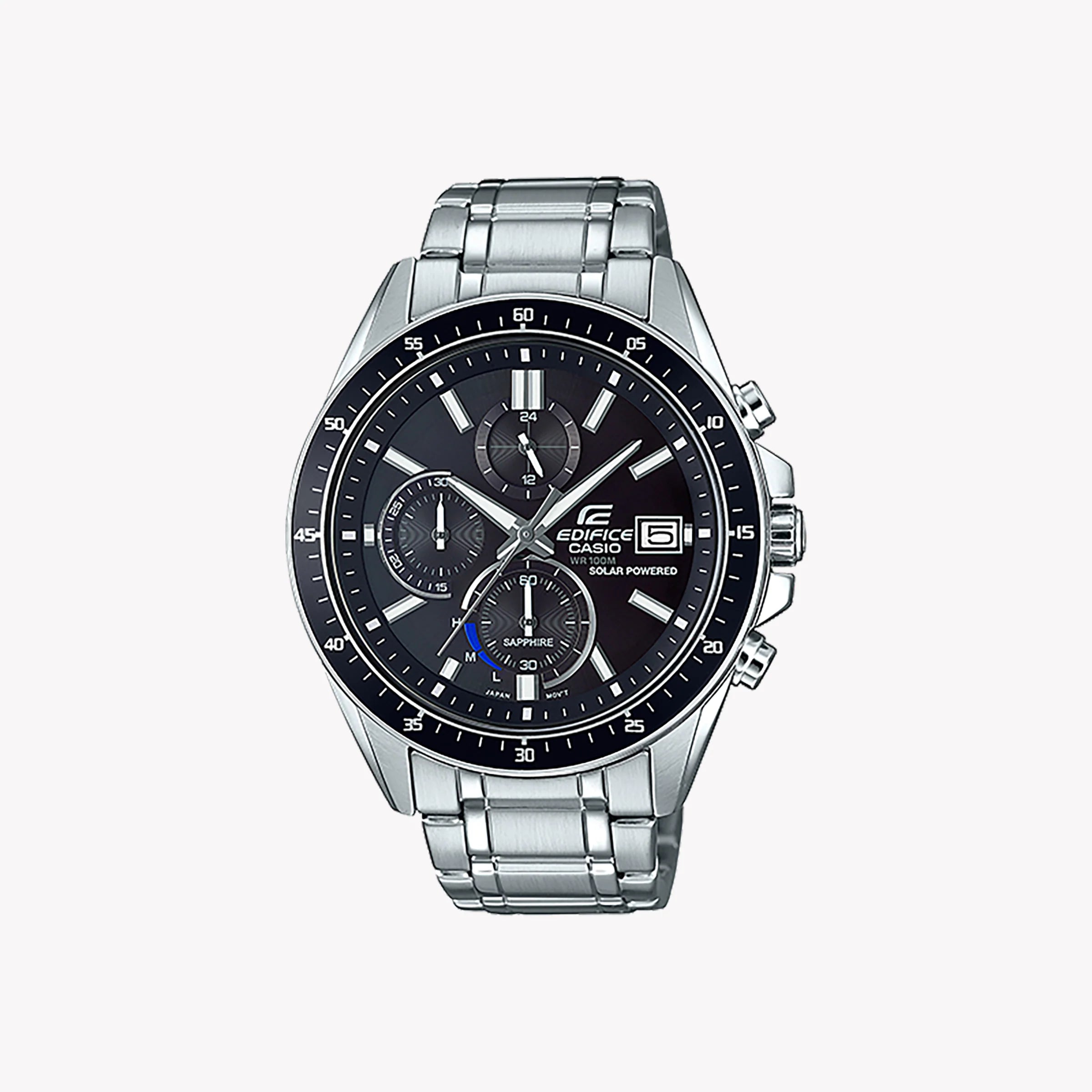 Casio Men's Silver Stainless Steel Watch, Black Dial | Efs-S510d Casio Men's Silver Stainless Steel Watch, Black Dial | Efs-S510d