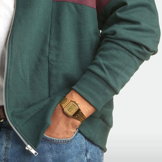 CASIO A158WETG-9AEF SPLASH-PROOF - ELEGANT MINIMALIST UNISEX WRISTWATCH with sleek resin case and multifunctional features.-i-Watch-2