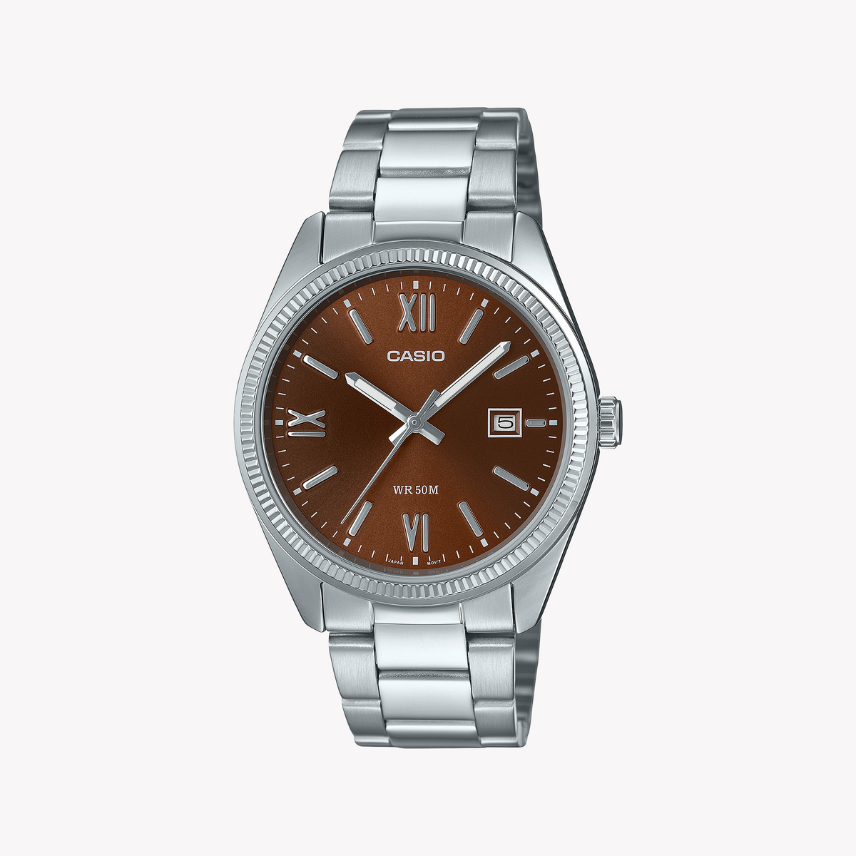 CASIO MTP-1302DD-5AVDF - ELEGANCE MEETS PRACTICALITY Men's Watch with Silver Stainless Steel & Brown Dial
