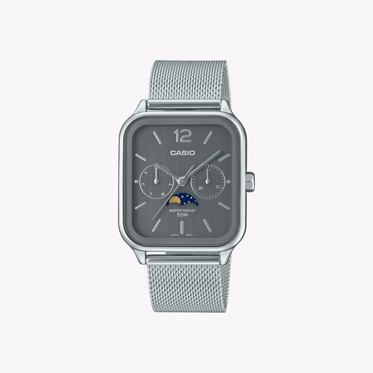 MTP-M305M-8AVER ELEGANT MOONPHASE - TIMELESS UNISEX WATCH IN SILVER & GREY