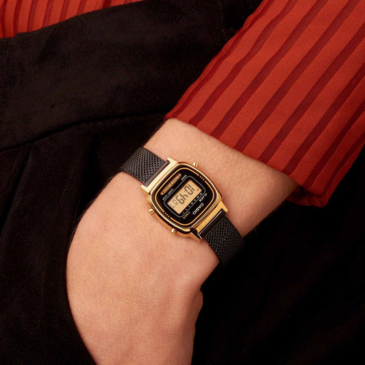 CASIO LA670WEMB-1DF ELEGANT ADVENTURE - WOMEN'S DIGITAL WATCH WITH GOLD RESIN CASE & STYLISH MESH BAND-i-Watch-2