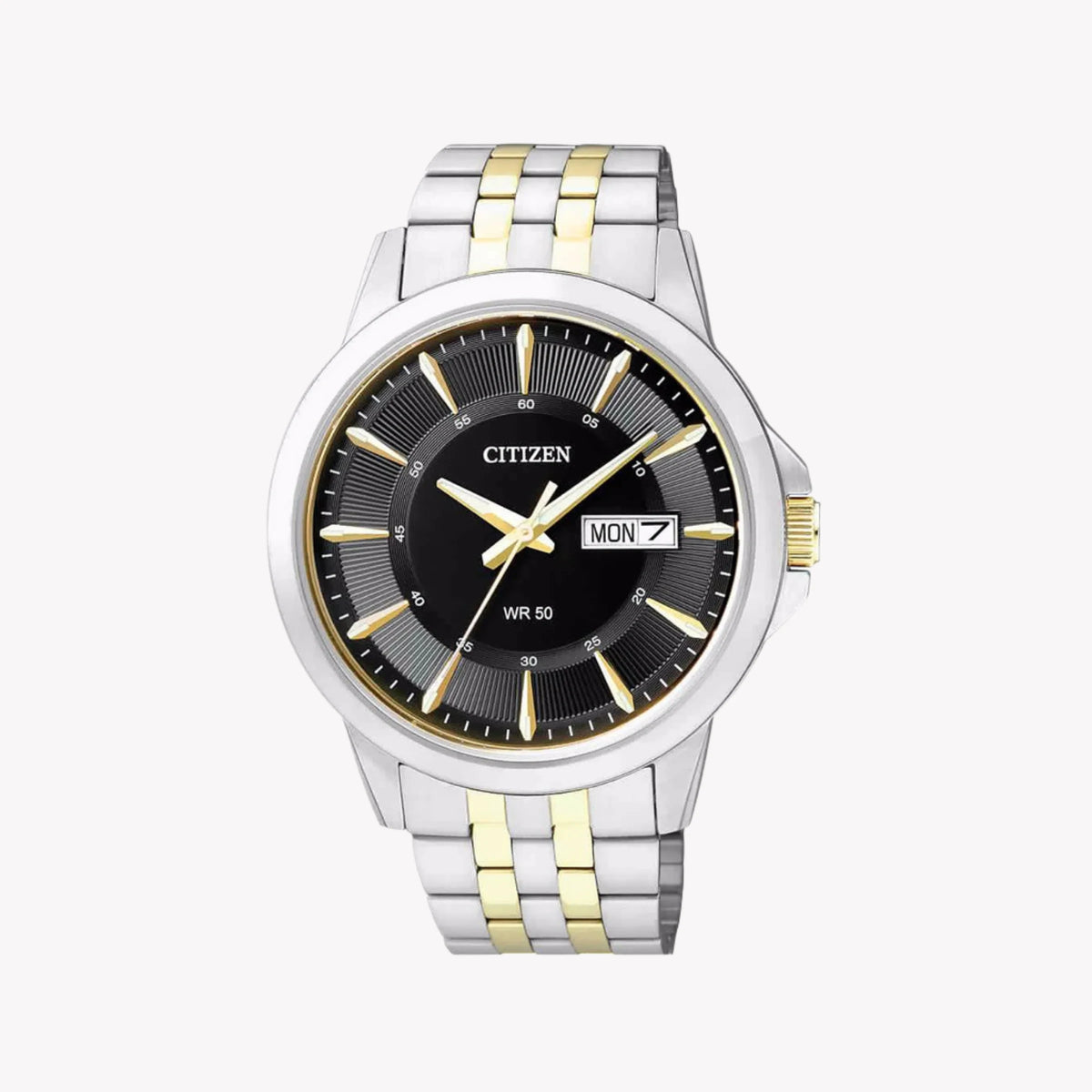 CITIZEN BF2018-52E - ELEGANT TIMEPIECE FOR MEN: STYLISH SILVER & GOLD STAINLESS STEEL WATCH