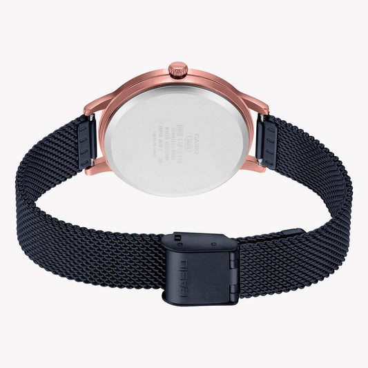 CASIO LTP-E157MRB-1BDF - SPORTY ELEGANCE UNISEX WATCH with Black Stainless Steel Band & Rose Gold Details-i-Watch-2