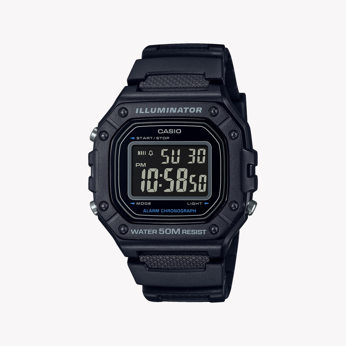 CASIO W-218H-1BVDF SPORTY ELEGANCE - MEN'S BLACK RESIN TIMEPIECE WITH ULTIMATE FUNCTIONALITY