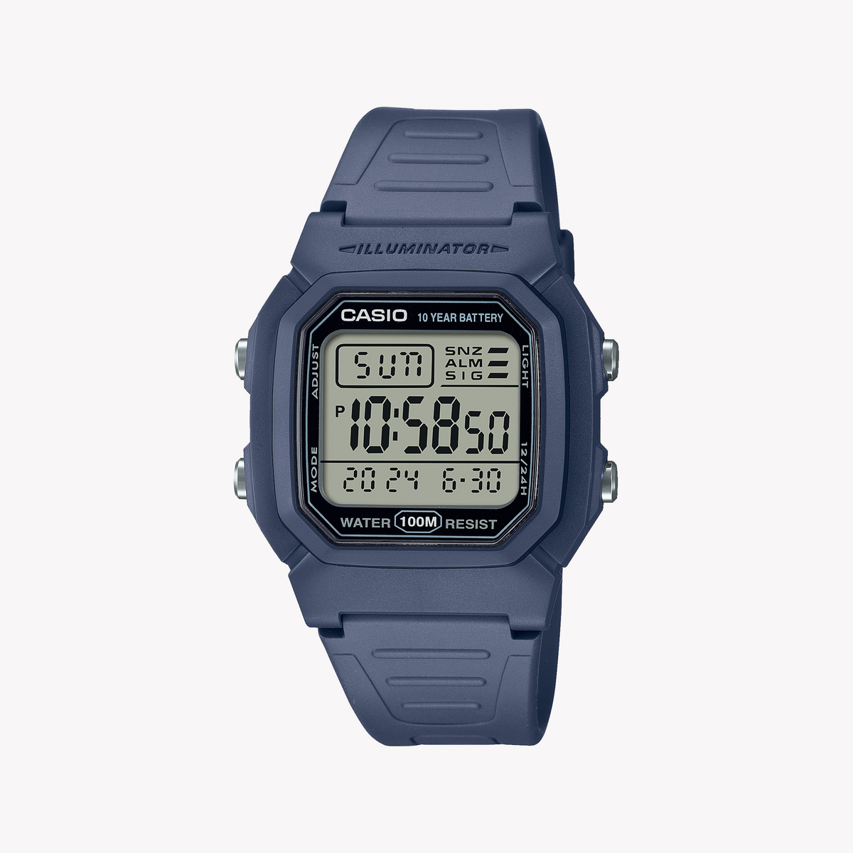 CASIO W-800H-2AVDF SPORTY ADVENTURER - BLUE RESIN MEN'S WATCH WITH WATER RESISTANCE & STOPWATCH