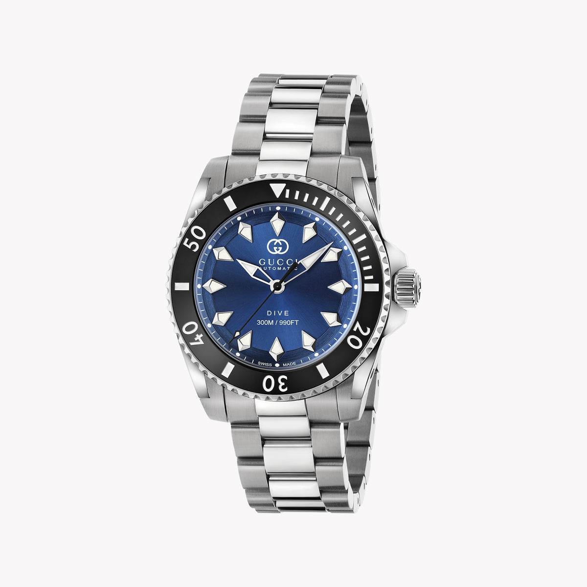 GUCCI YA136362 SILVER & BLUE DIAL - ELEGANT TIMEKEEPER FOR THE MODERN MAN