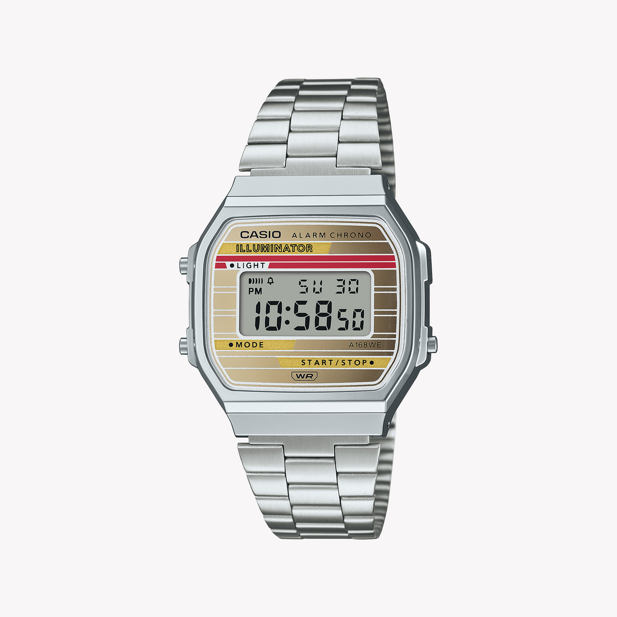 CASIO A168WEHA-9ADF RETRO REVIVAL - TIMELESS ELEGANCE IN DIGITAL FORM Unisex Watch with silver case and vibrant digital display.