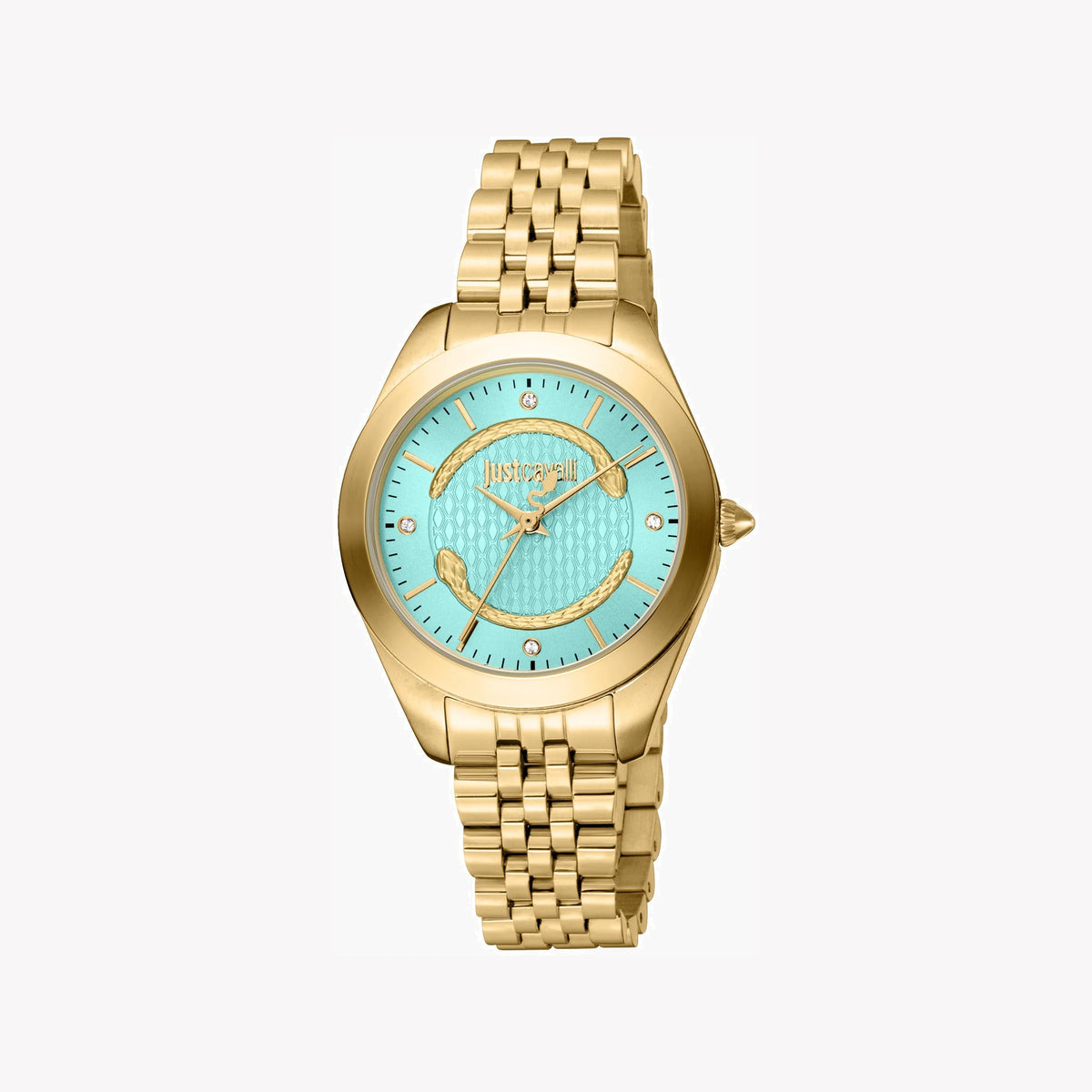 JUST CAVALLI Women's Watch with Gold Stainless Steel Case and Gold Stainless Steel Band
