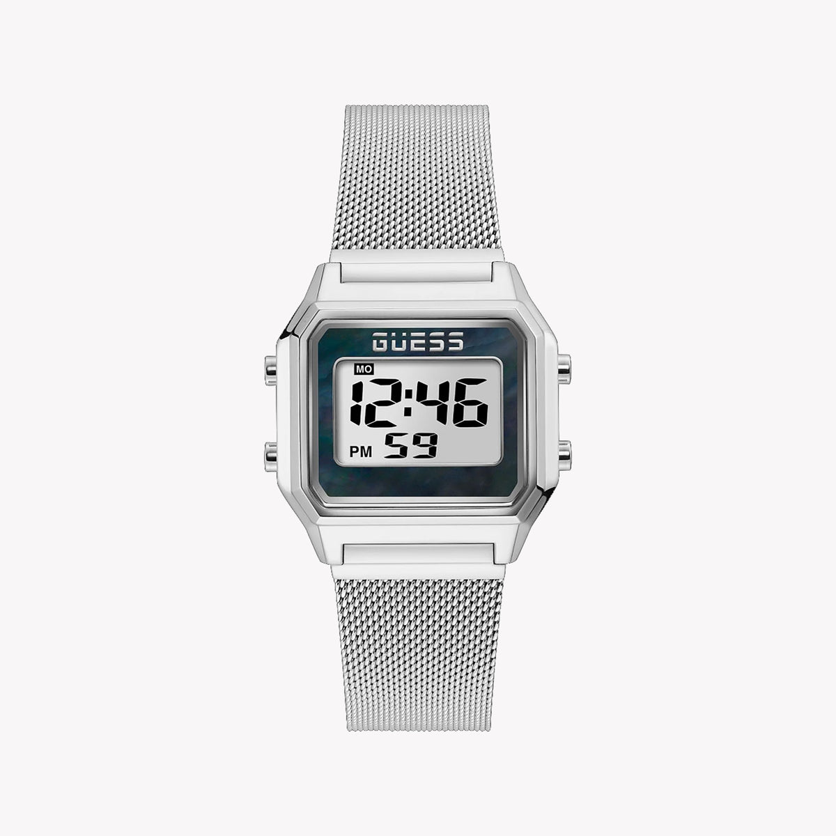 GUESS GW0343L1 - ELEGANTLY MODERN SILVER DIGITAL WATCH FOR THE SOPHISTICATED WOMAN