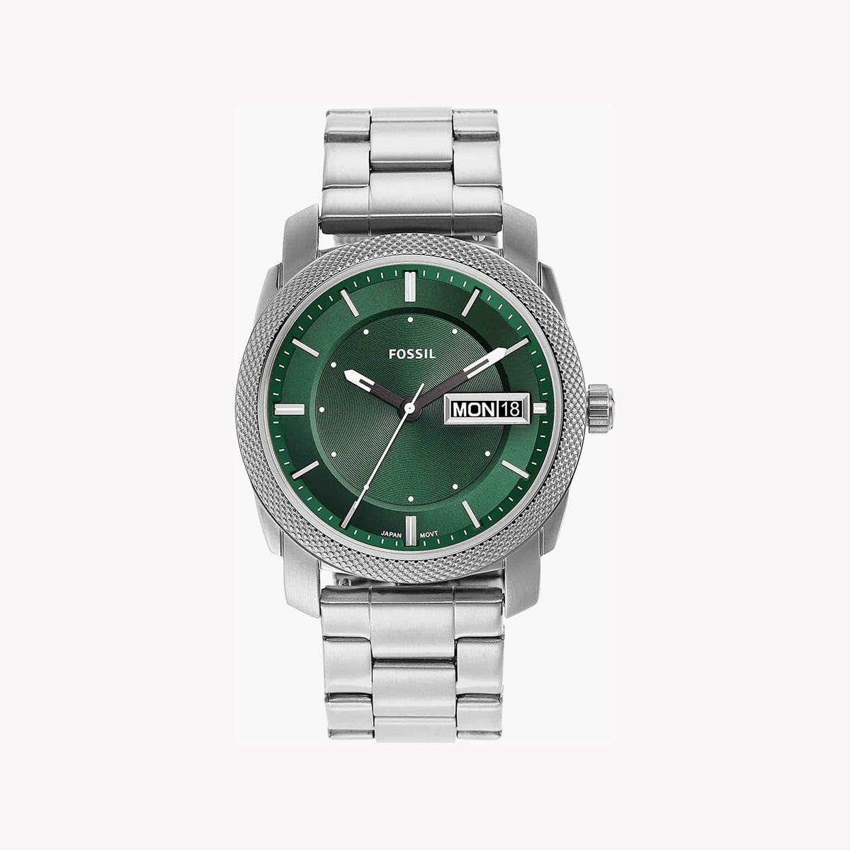 FOSSIL FS5899 TIMELESS ELEGANCE - SOPHISTICATED MEN'S WATCH WITH GREEN DIAL & SILVER STAINLESS STEEL BAND