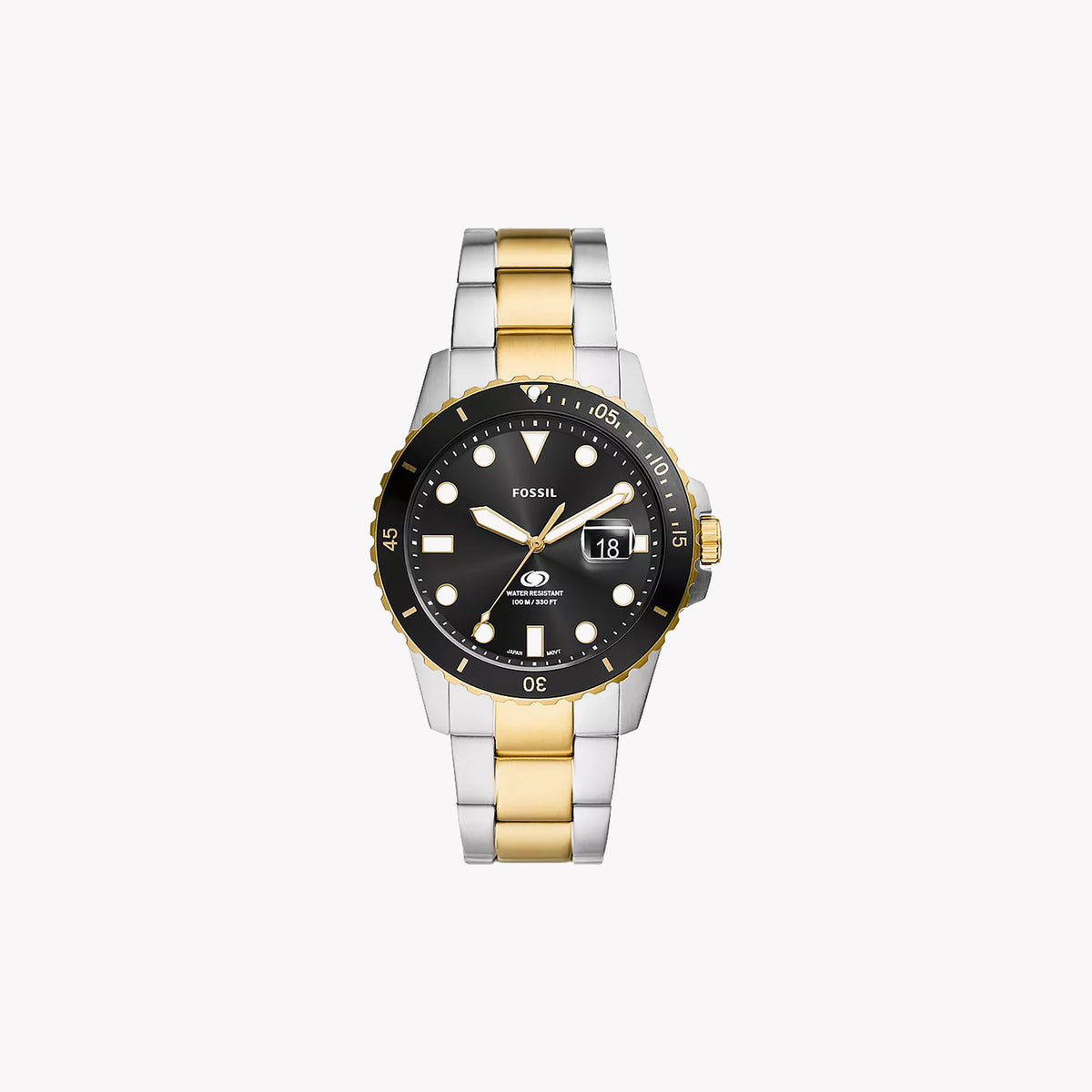 FOSSIL FS6031 TIMEPIECE - ELEGANT STAINLESS STEEL MEN'S WATCH WITH BLACK DIAL & GOLD ACCENTS