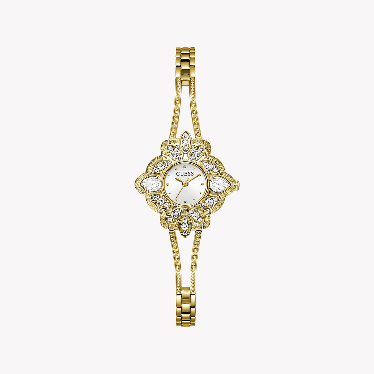 GUESS GW0681L2 RADIANT CHARM - ELEGANT GOLD WOMEN'S WATCH WITH WHITE DIAL & COMFORT FIT