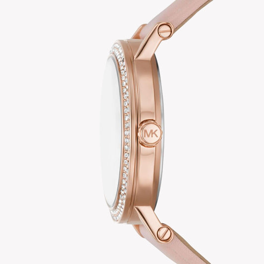 MICHAEL KORS MK2987 ROSE GOLD GLAM - ELEGANT WOMEN'S TIMEPIECE WITH PINK LEATHER BAND-i-Watch-2