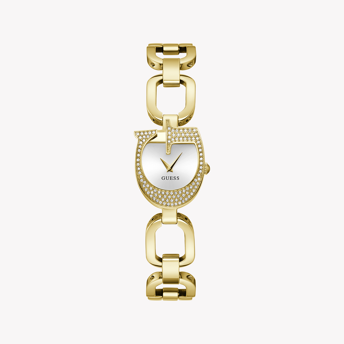 GUESS GW0683L2 - ELEGANT GOLDTIME - Contemporary Women's Watch with Recycled Steel Band & Silver Dial