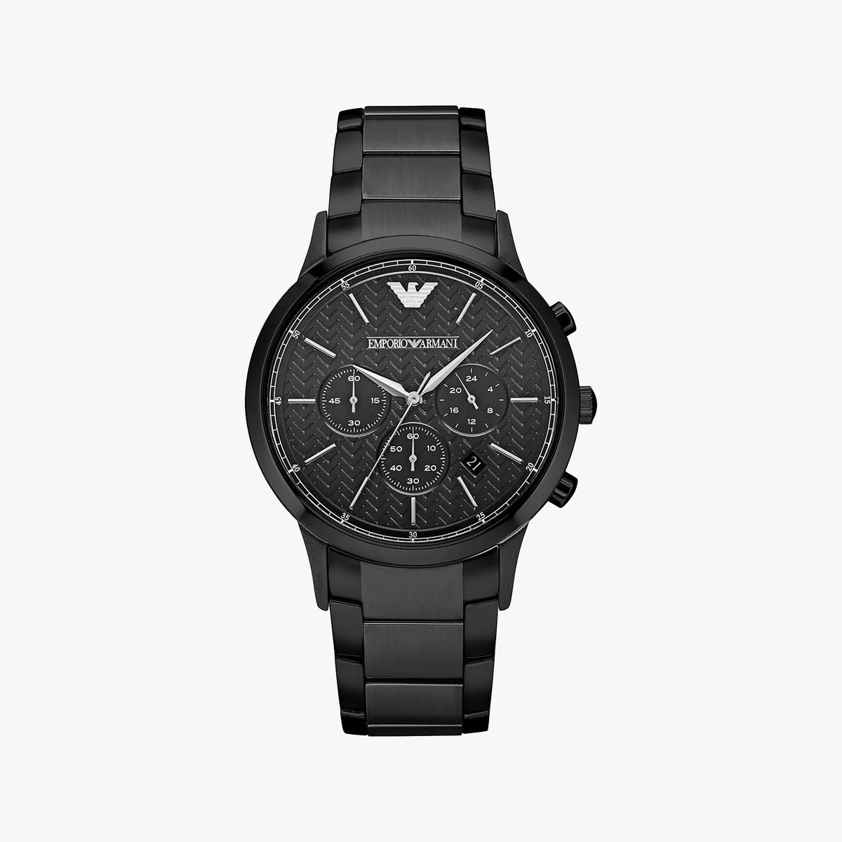 EMPORIO ARMANI AR2485 - BOLD BLACK STAINLESS STEEL MEN'S WATCH - TIMELESS ELEGANCE