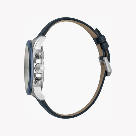 JUST CAVALLI JC1G140L0045 - ELEGANT BLUE LEATHER MEN'S WATCH WITH SILVER DIAL & STAINLESS STEEL CASE-i-Watch-2