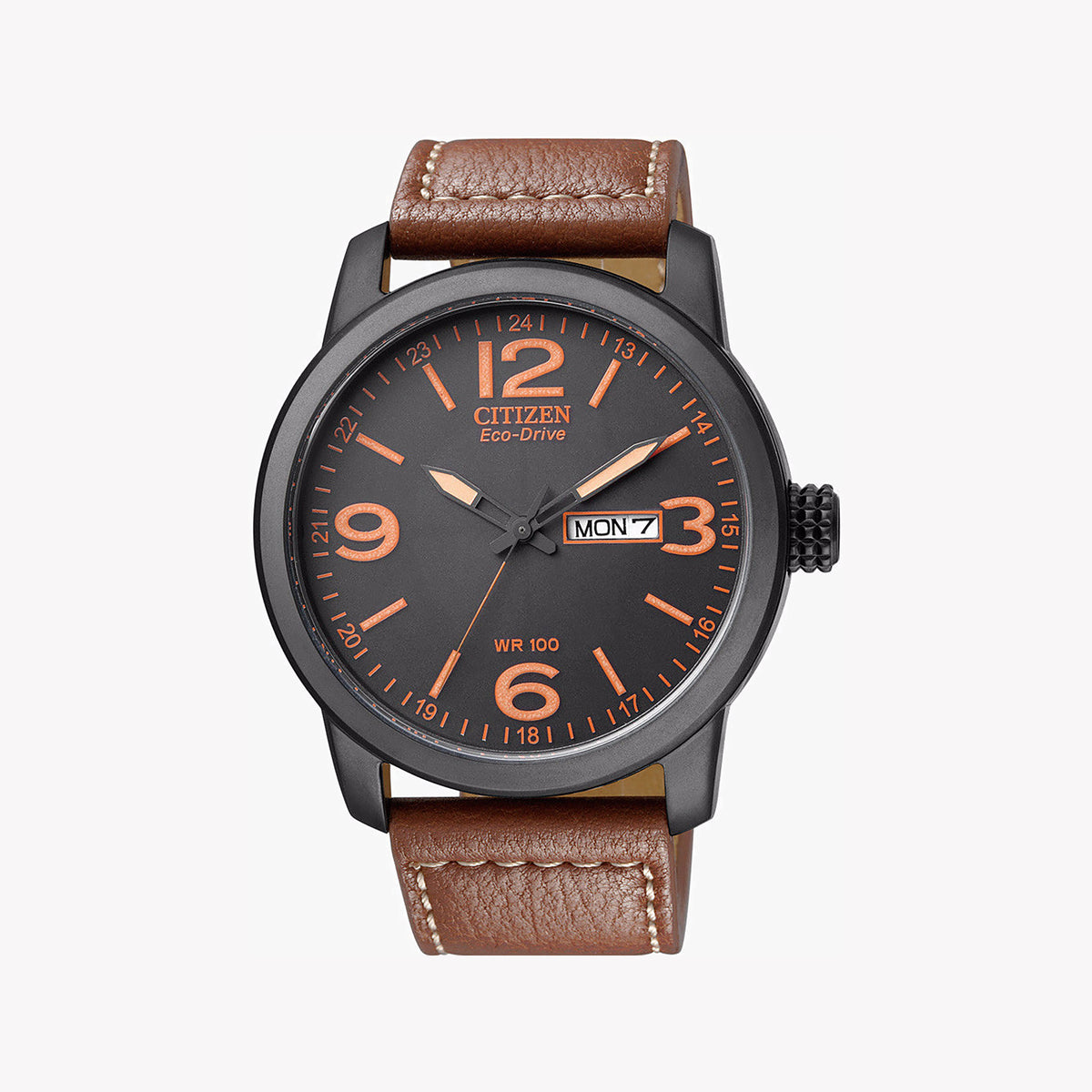 CITIZEN BM8475-26E BOLD PERFORMANCE - ELEGANT MEN'S ECO-DRIVE WATCH with Leather Band and Dark Gray Dial