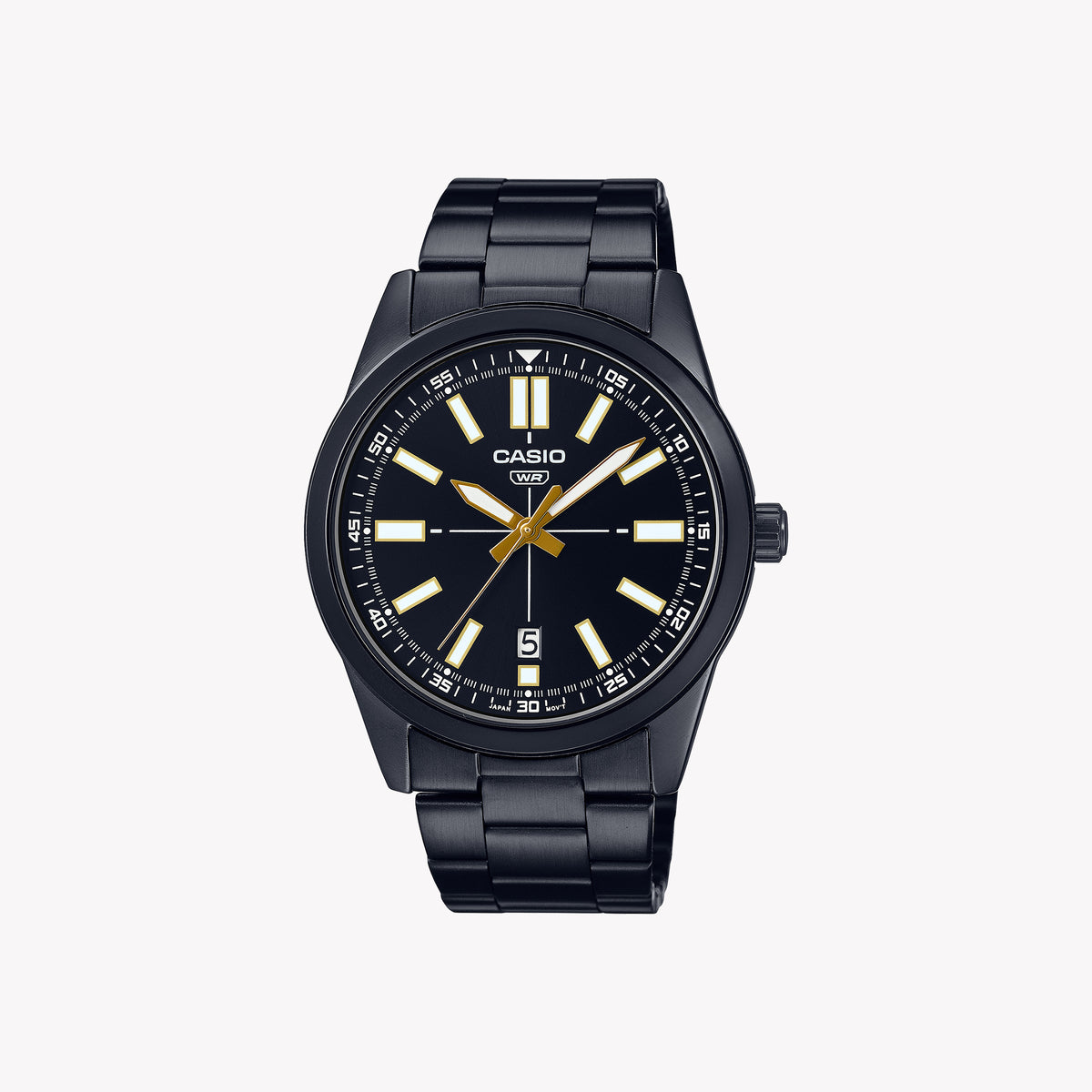 CASIO MTP-VD02B-1E BOLD & SPORTY - STYLISH MEN'S WATCH WITH BLACK DIAL & STAINLESS STEEL BAND