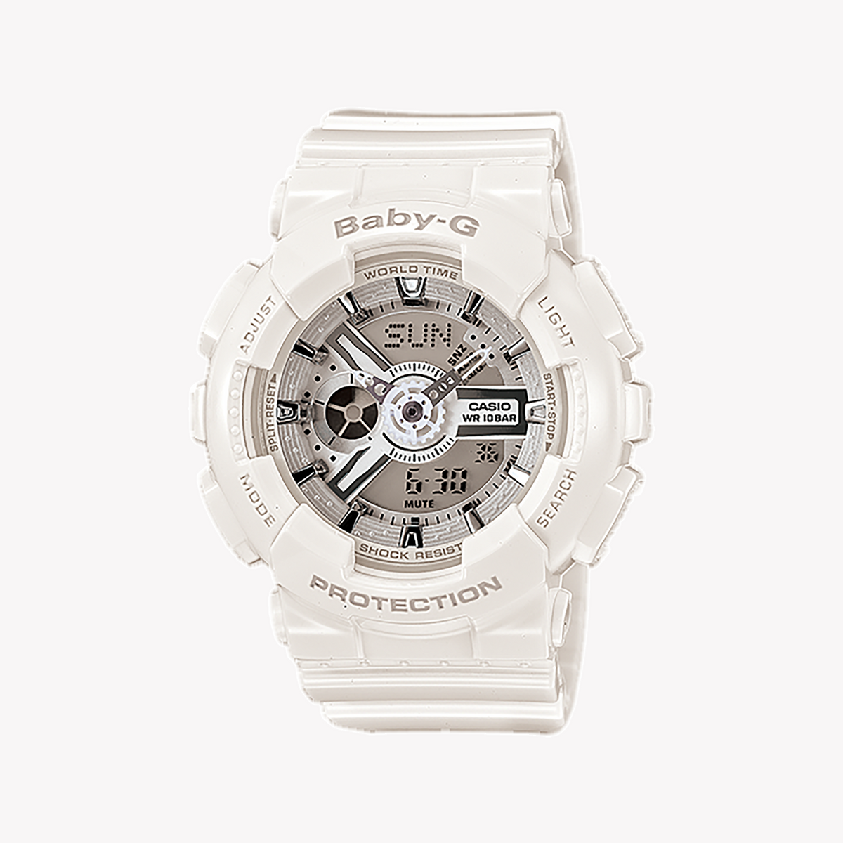 BA-110-7A3DR BABY-G WHITE SPORTY ELEGANCE - WOMEN'S TIMEPIECE FOR MODERN ADVENTURES