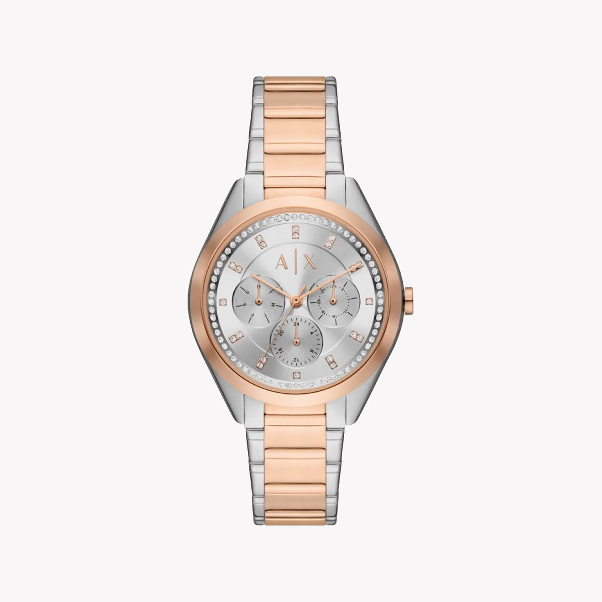 ARMINI EXCHANGE AX5655: ELEGANT SILVER-ROSE GOLD TIMEPIECE FOR MODERN WOMEN