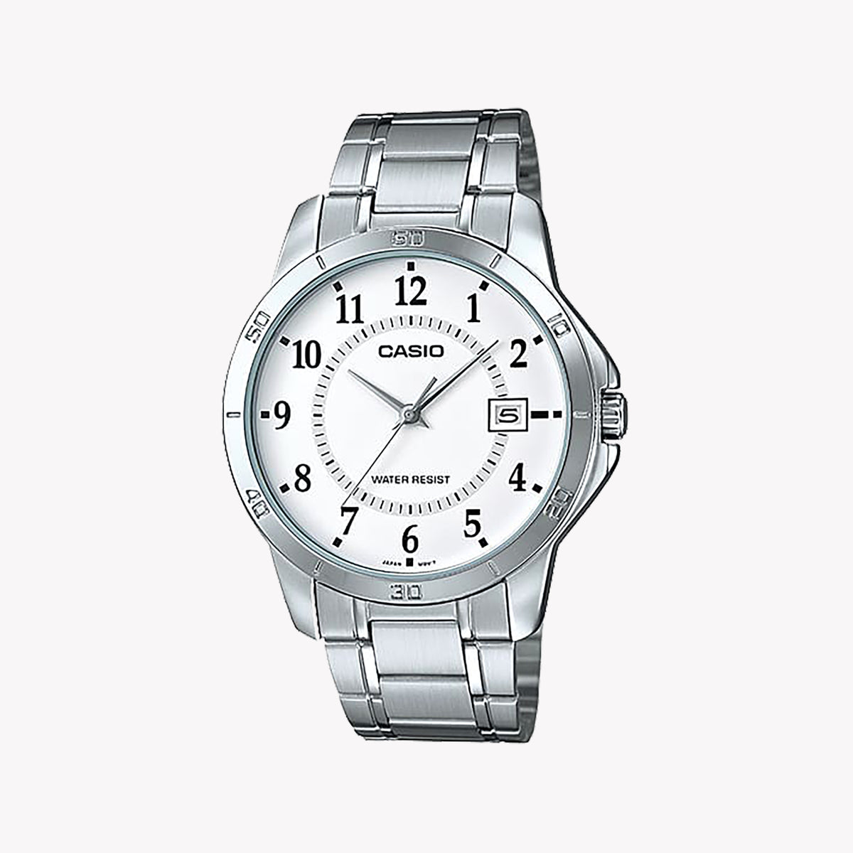 MTP-V004D-7BUDF - TIMELESS ELEGANCE - CLASSIC SILVER STAINLESS STEEL MEN'S WATCH