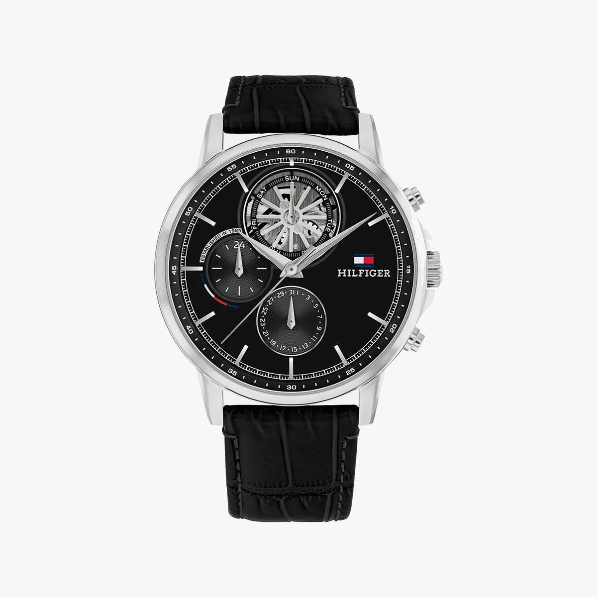 TOMMY HILFIGER 1691635 - BOLD SOPHISTICATION MEN'S WATCH WITH STUNNING SILVER AND BLACK DIAL