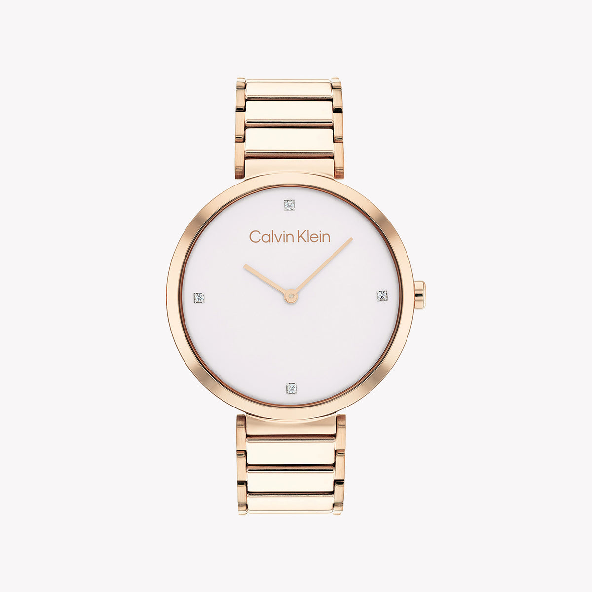CK CALVIN KLEIN NEW COLLECTION - ROSE GOLD ELEGANCE WOMEN'S WATCH WITH WHITE DIAL & STYLISH COMFORT