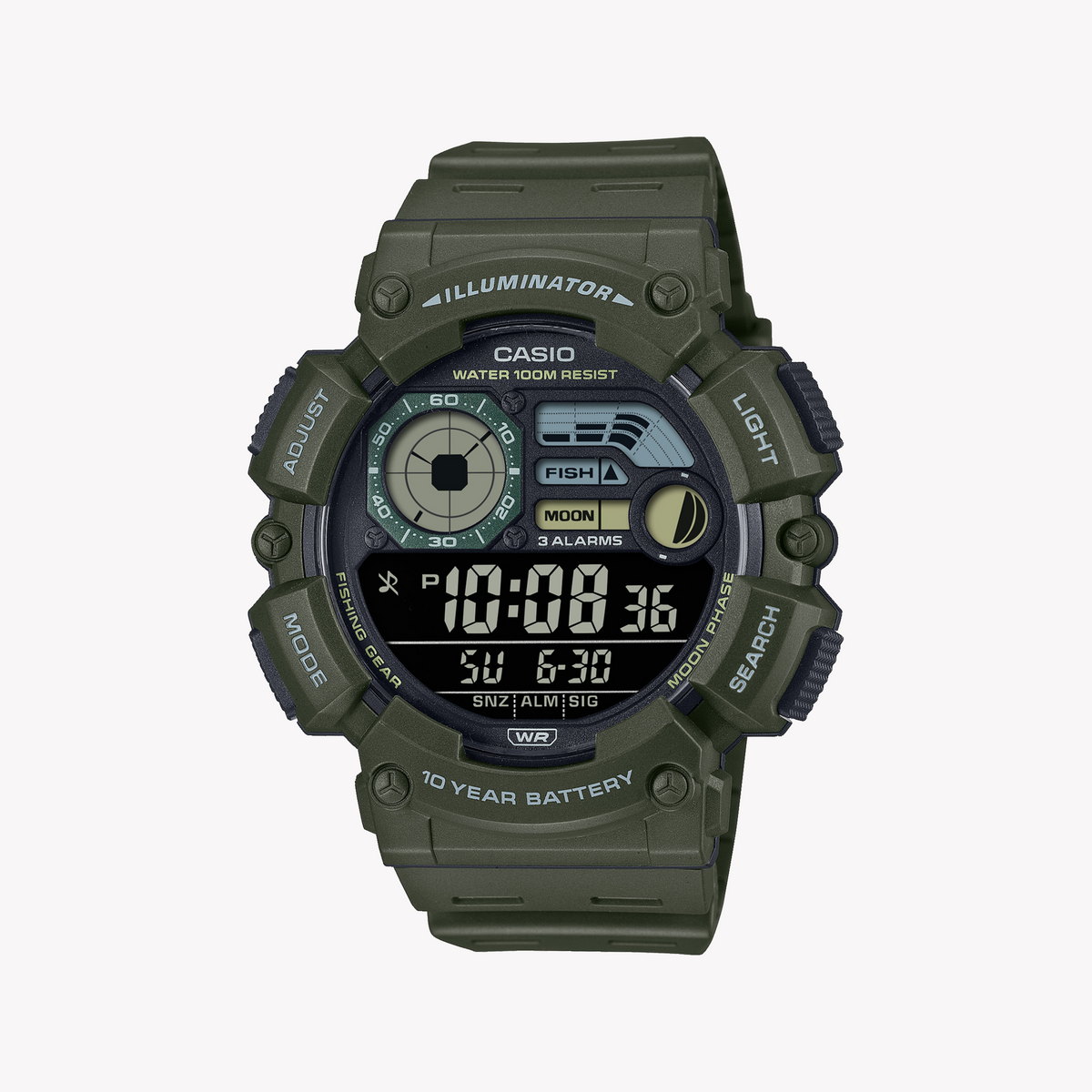 CASIO WS-1500H-3BVDF ADVENTURE SERIES - MEN'S SPORTY TIMEPIECE WITH WATER RESISTANCE & FUNCTIONALITY