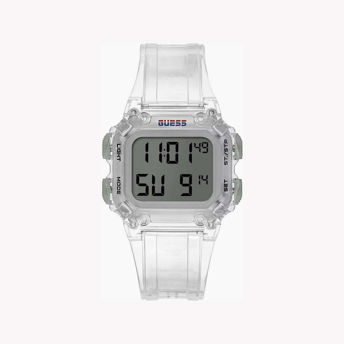 GUESS GW0270G1 CLEAR STRIKER - MODERN MEN'S WATCH WITH DIGITAL DIAL & WATER RESISTANCE